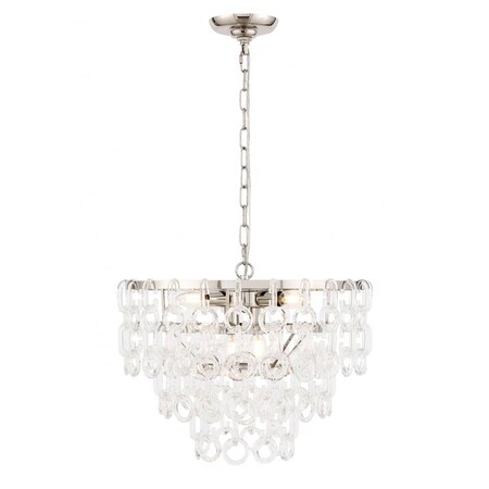 Elegant Lighting Debutante 6 light Polished Nickel Pendant 1713D20PN